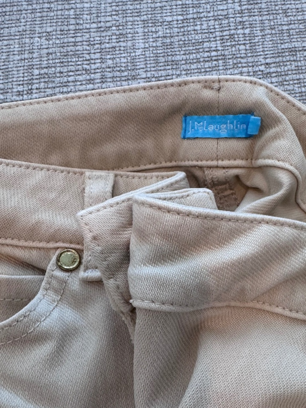 J. McLaughlin Women’s Lexi Straight Leg Jeans in Raw Beige Wash Size 12 - Picture 13 of 16